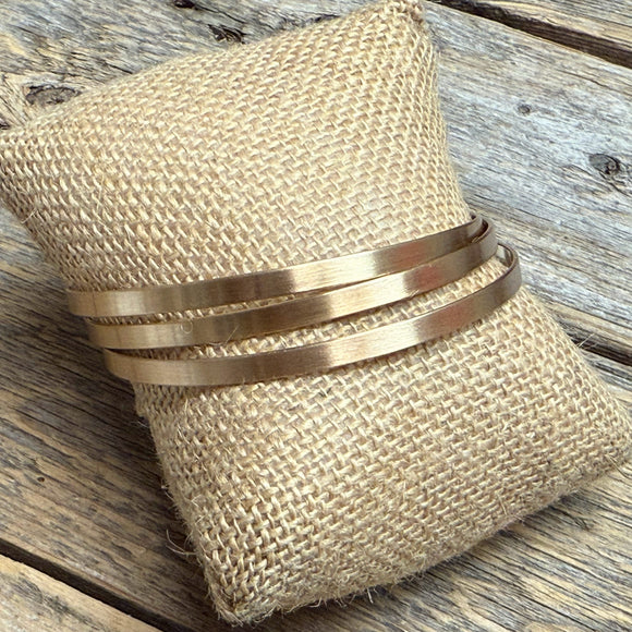 Flat Bangle Set | Satin Gold