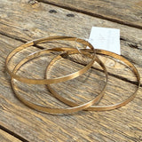Flat Bangle Set | Satin Gold