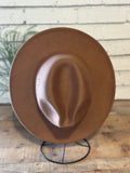 Texas Burnt On Fedora Brim Hat | Tan
