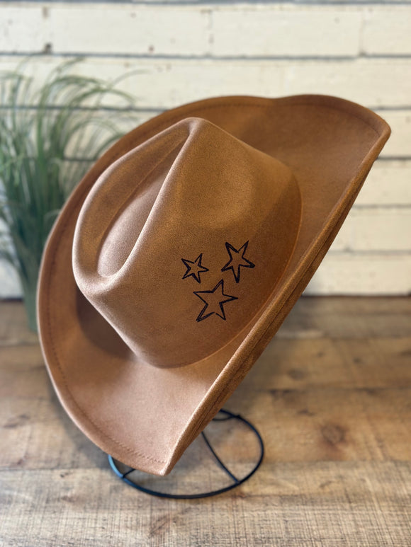 Star Burnt On Cowboy Hat | Tan