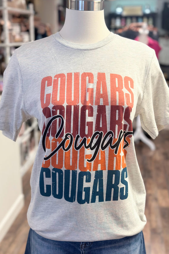 Cougars Colorful Repeat Tee | Oat