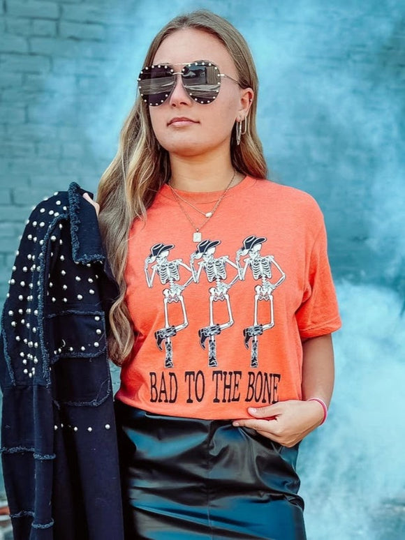 Bad To The Bone Tee | Heather Orange