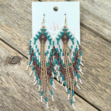 XLong Sead Bead Earrings | Ivory+Turquoise