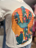 Floral Cactus Sunset Tee | Cement