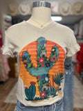 Floral Cactus Sunset Tee | Cement