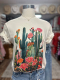 Blooming Cactus Tee | Natural