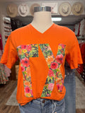 TX Floral Tee | Sunset Orange