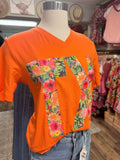 TX Floral Tee | Sunset Orange