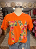 TX Floral Tee | Sunset Orange