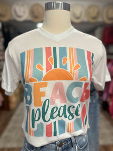 Beach Please Tee | White