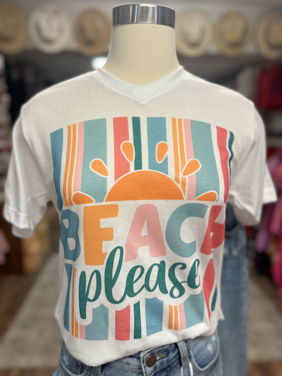 Beach Please Tee | White