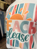 Beach Please Tee | White