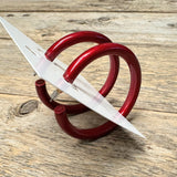 Metal Coated Hoop Earrings | Deep Red