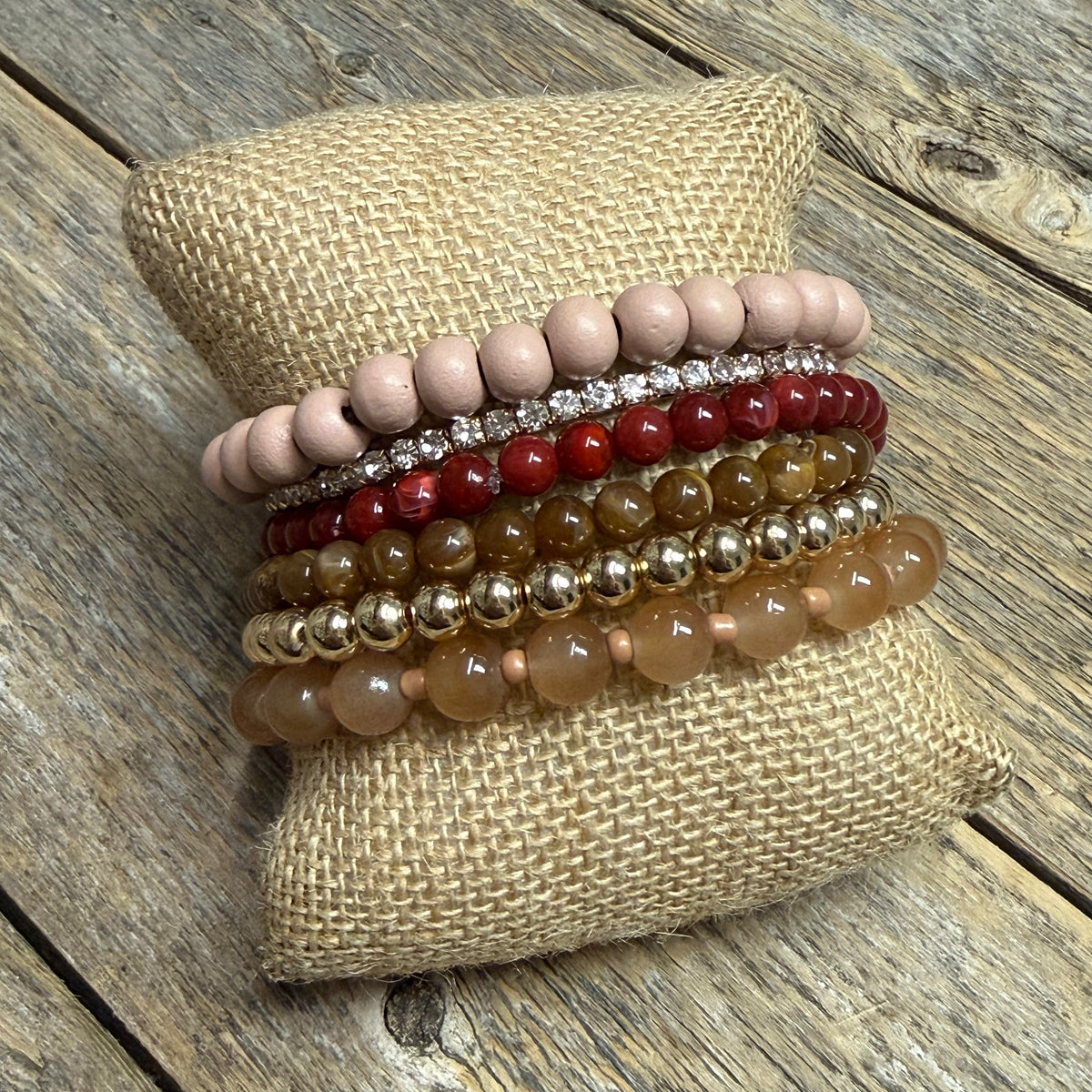 Beaded Stretch Bracelet Set | Berry Mix