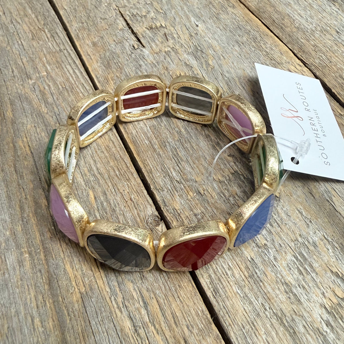 Beveled Stretch Bracelet | Multi