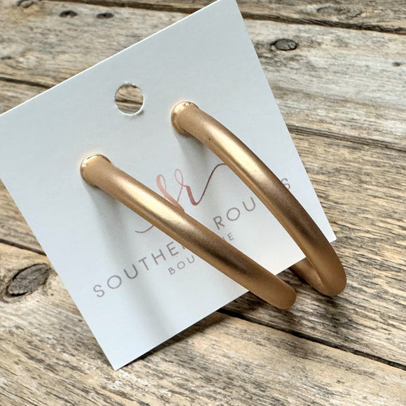 Satin Tube Hoop Earrings | Gold
