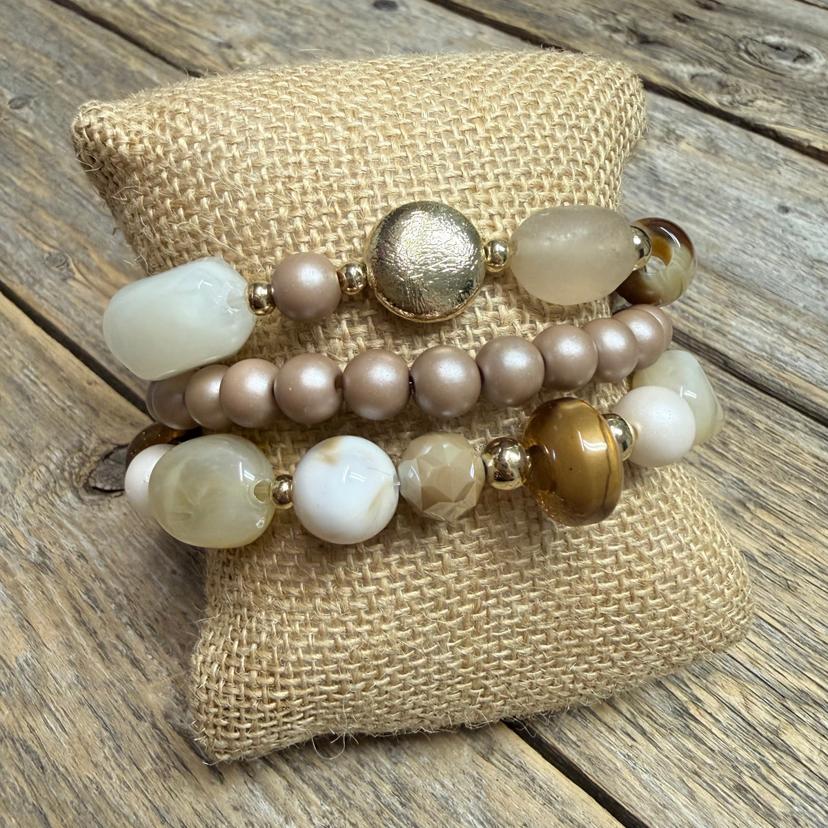 Beaded Stretch Bracelet Set | Mocha Mix