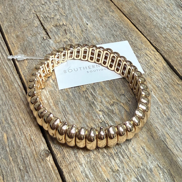 Metal Stretch Bracelet | Gold