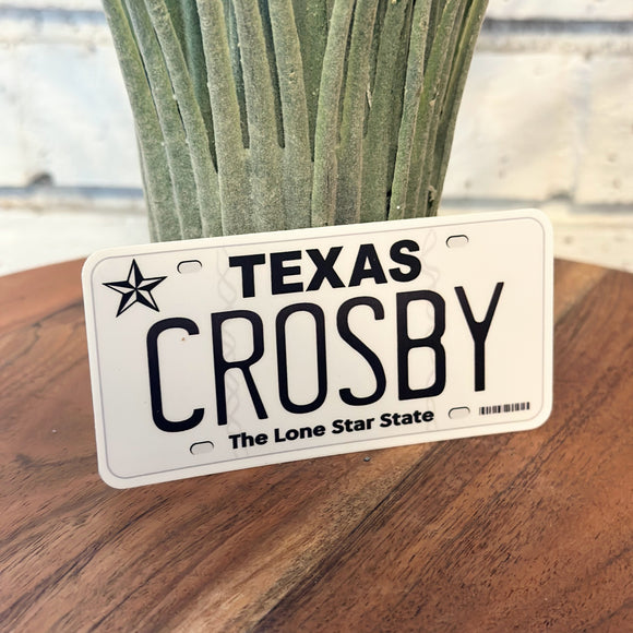 Crosby License Plate | Sticker