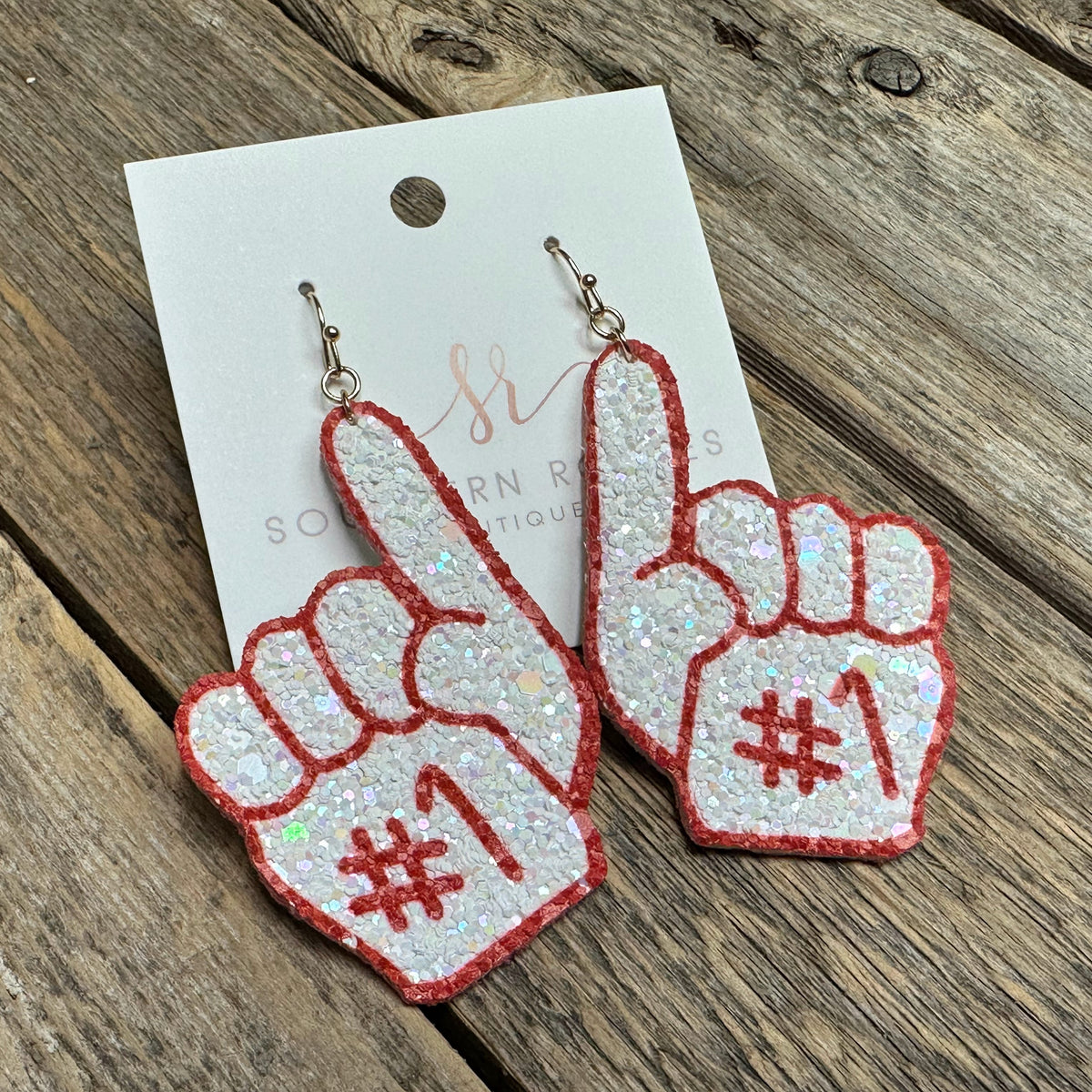 #1 Seed Bead Spirit Earrings | Red+White
