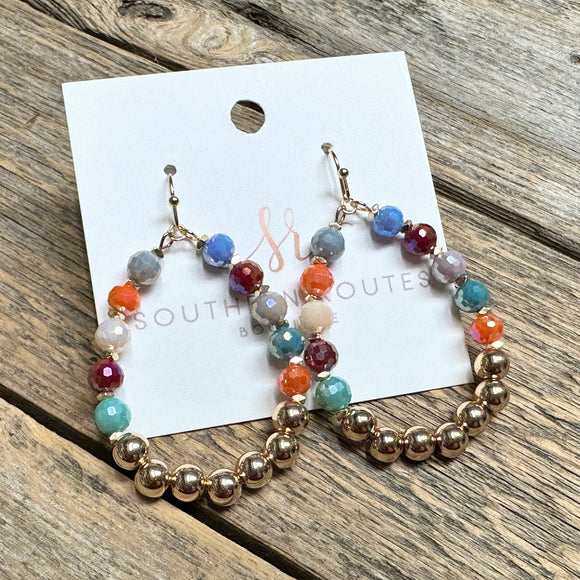 Beaded Teardrop Earrings | Multi