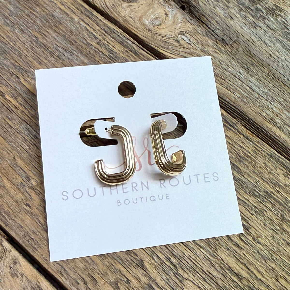Textured Huggie Earrings | Gold