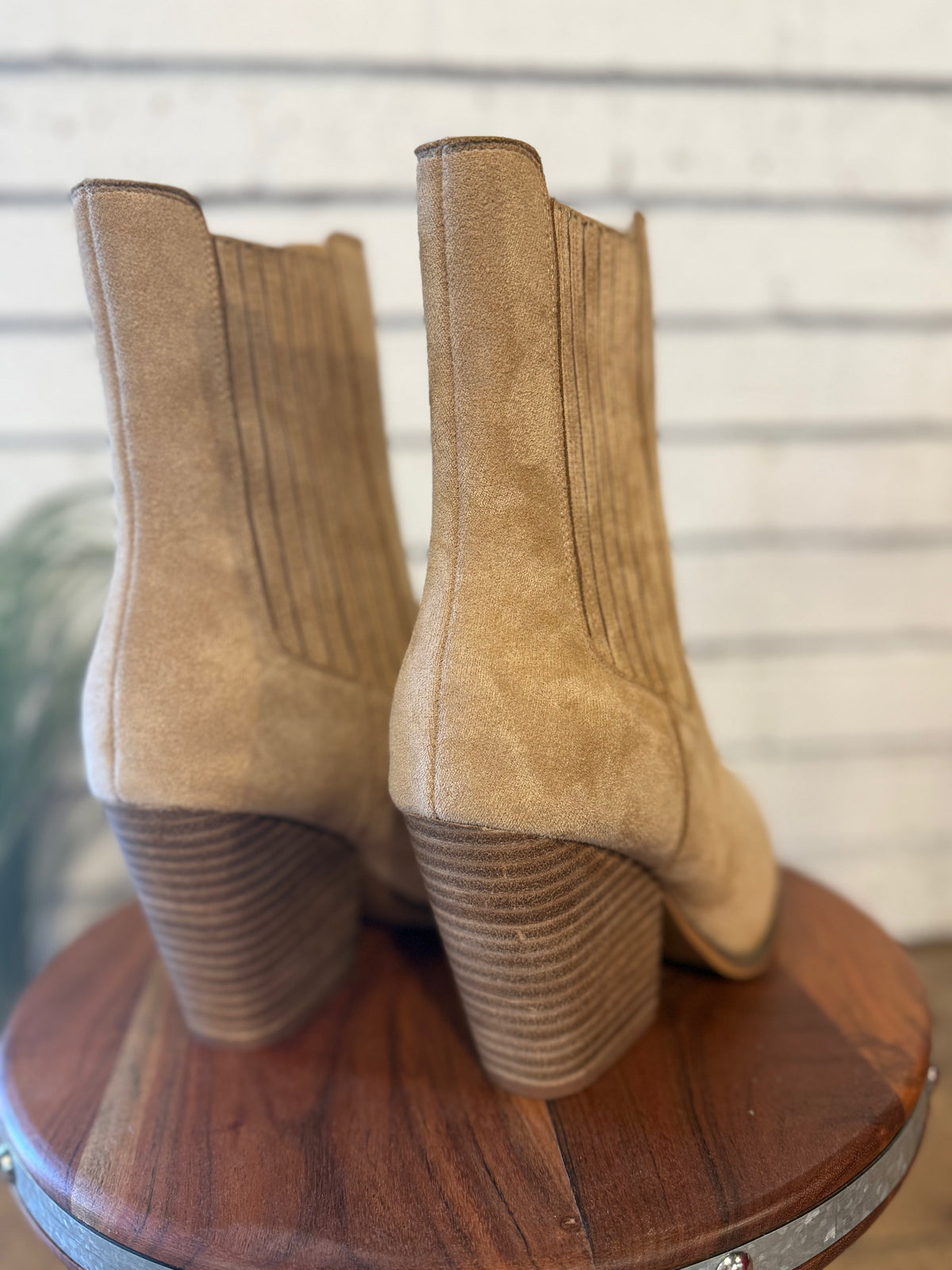 The Lydia Bootie | Almond Suede