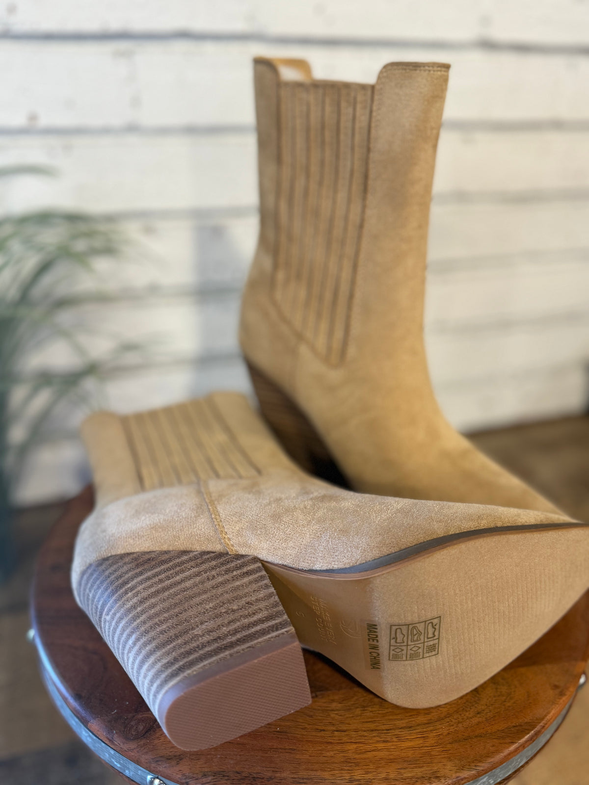 The Lydia Bootie | Almond Suede