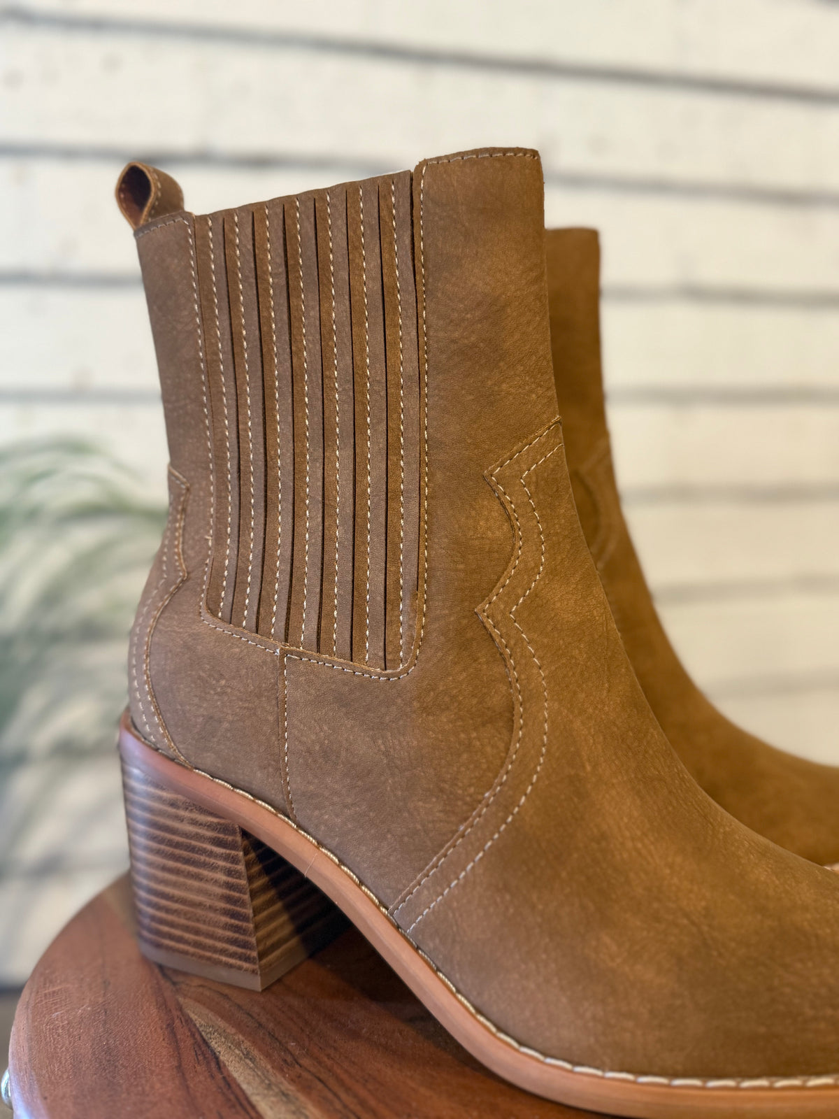 The Addison Paneled Western Boot | Brown