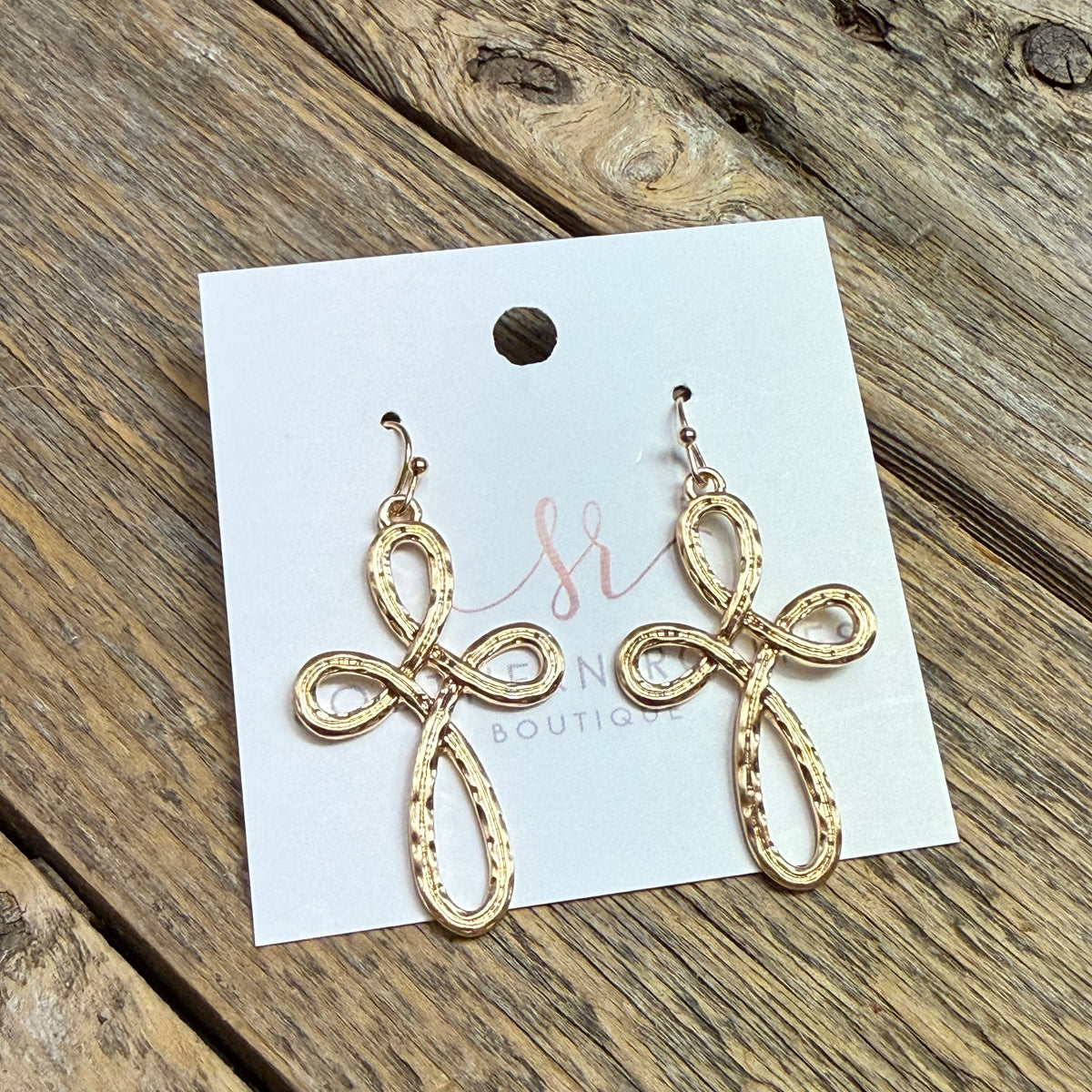 Ornate Cross Earrings | Gold