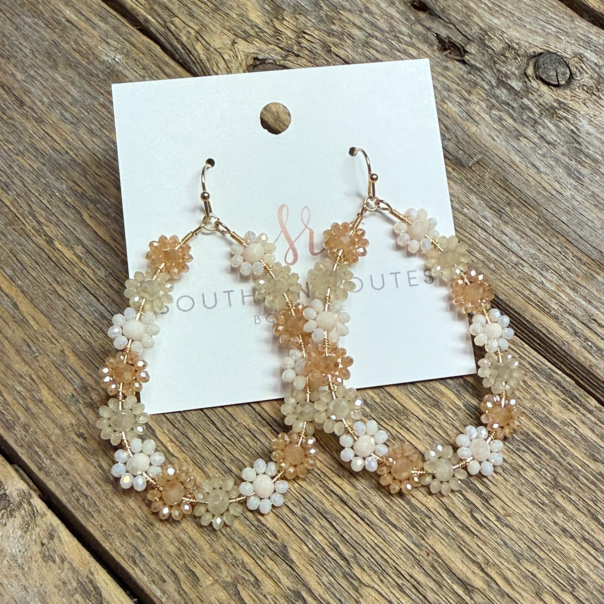 Floral Teardrop Earrings | Natural Mix