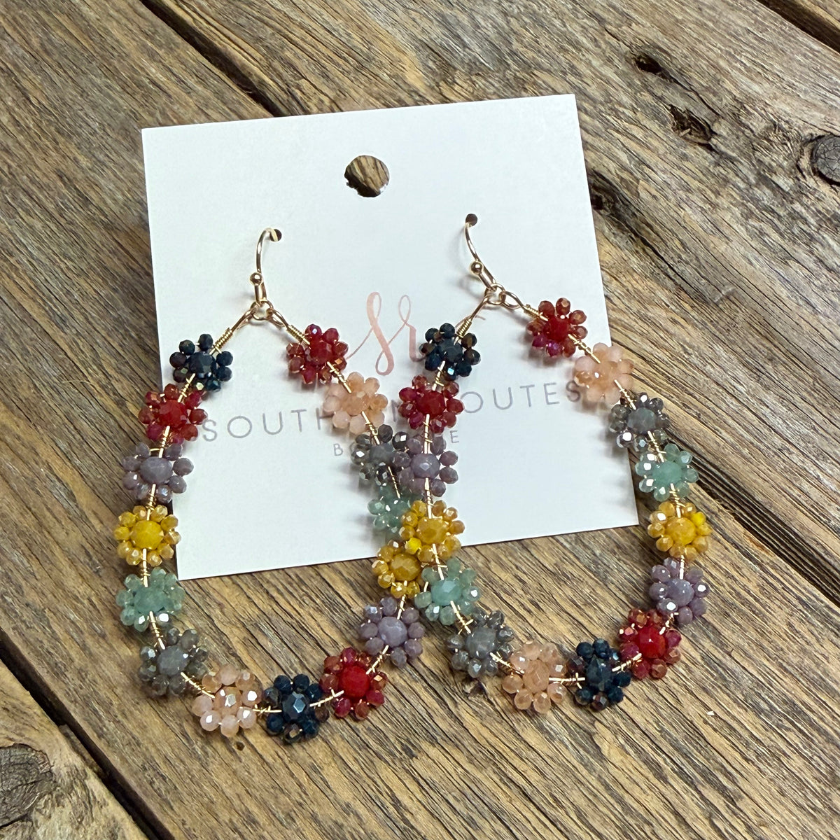 Floral Teardrop Earrings | Multi Mix
