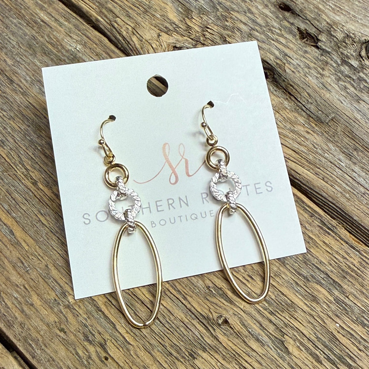 Mixed Metal Drop Earrings | Gold/Silver