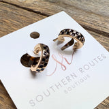 Checker Huggie Earrings | Gold/Black