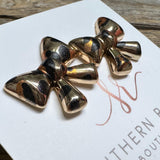 Leopard Large Bow Stud Earrings | Gold