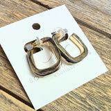 Enamel Square Earrings | Gold/Black