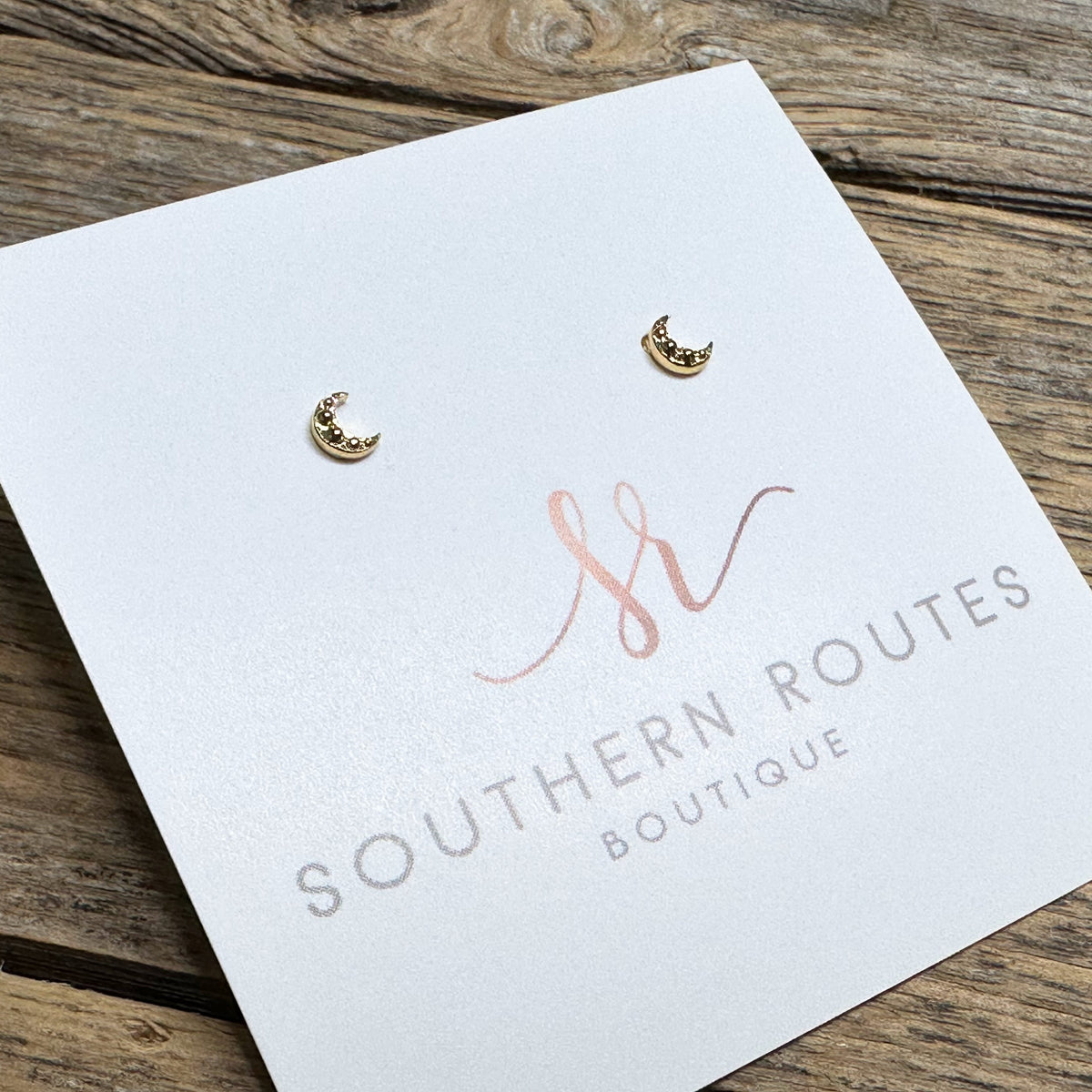 Moon Petite Stud Earrings | 18K Gold Dipped