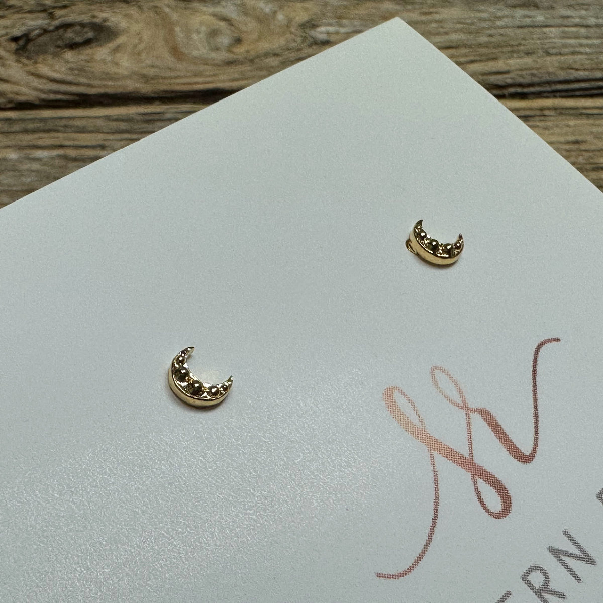 Moon Petite Stud Earrings | 18K Gold Dipped
