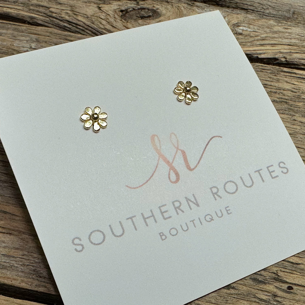 Mini Flower Petite Stud Earrings | 18K Gold Dipped