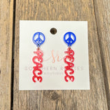 Acrylic Americana Earrings | Peace