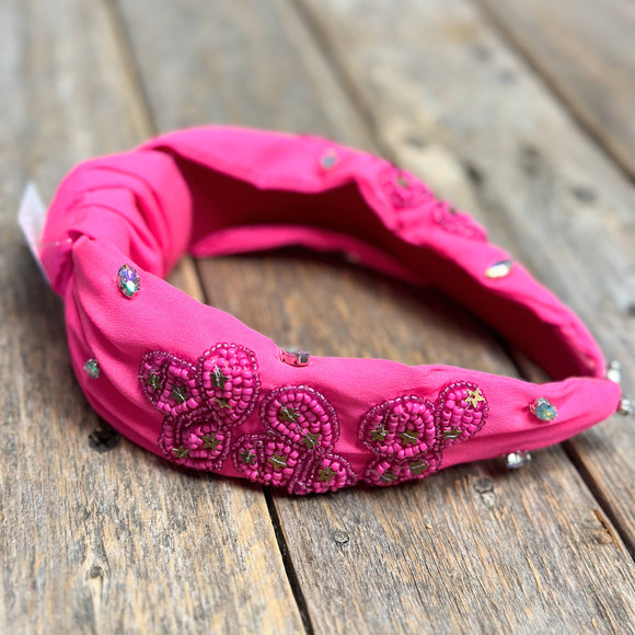 Embellished Knot Headband | Hot Pink Cowgirl Hat