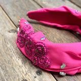 Embellished Knot Headband | Hot Pink Cowgirl Hat