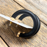 Wooden Tube Hoop Earrings | Black