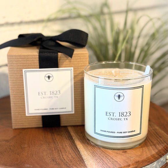 Luxe Soy Hometown Candle | EST. 1823 Crosby, TX