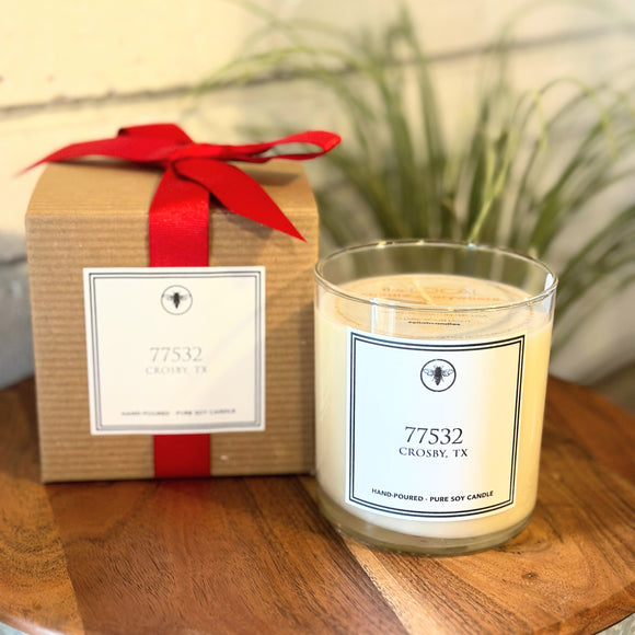 Luxe Soy Hometown Candle | 77532 Crosby, TX