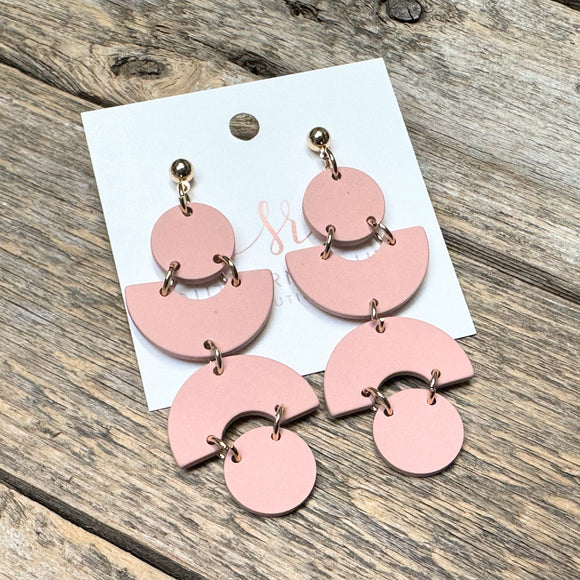 Modern Clay Earrings | Pink