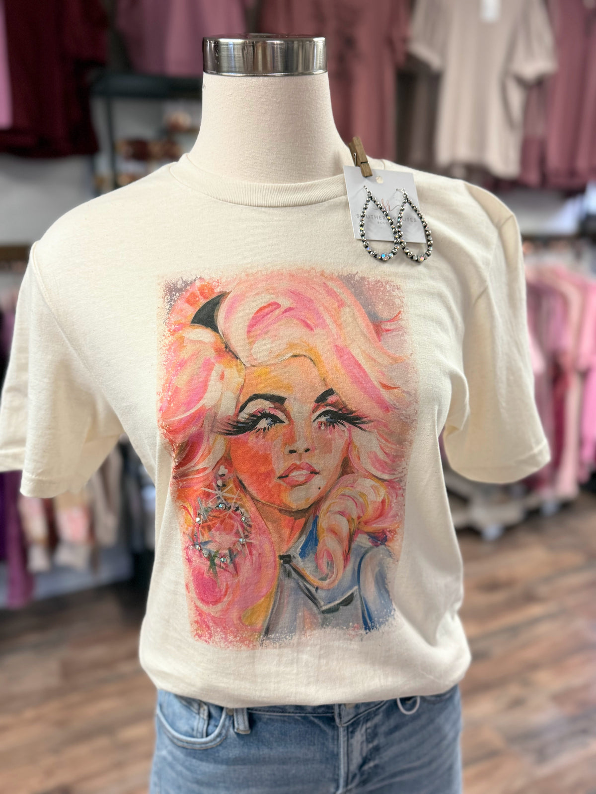 Sweet Dolly Tee w/ Bling Crystals | Natural