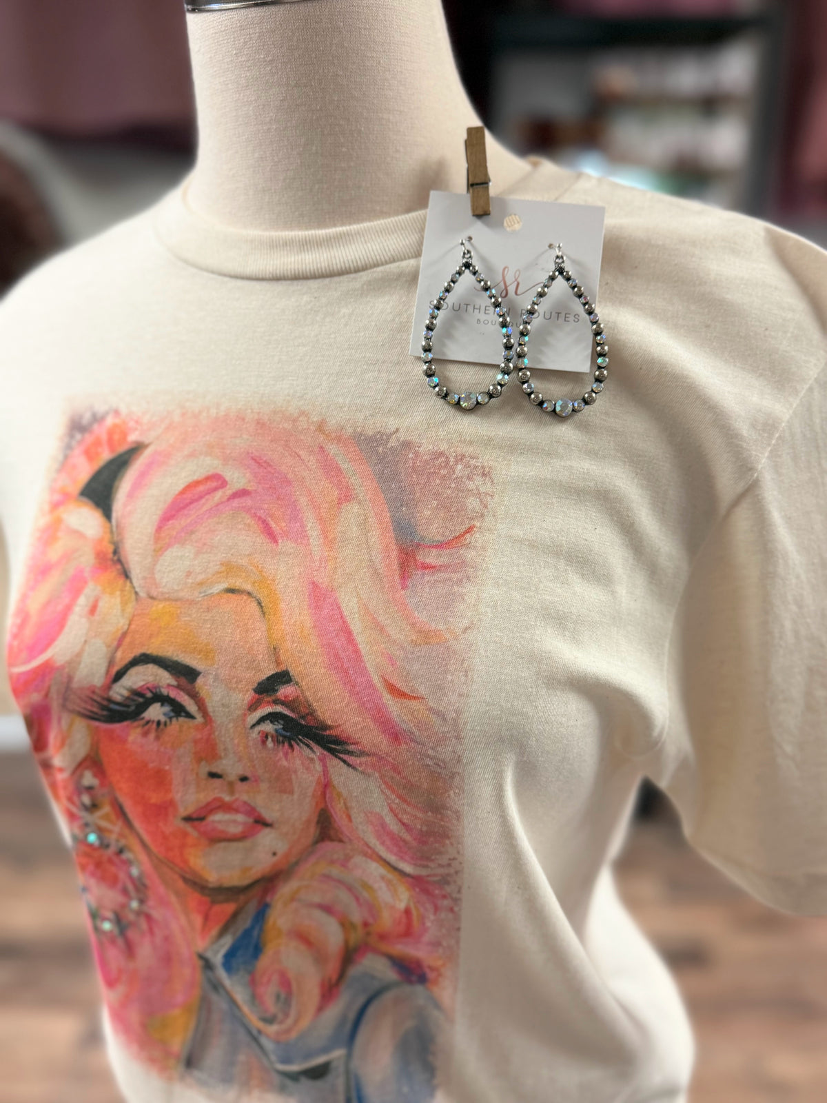 Sweet Dolly Tee w/ Bling Crystals | Natural