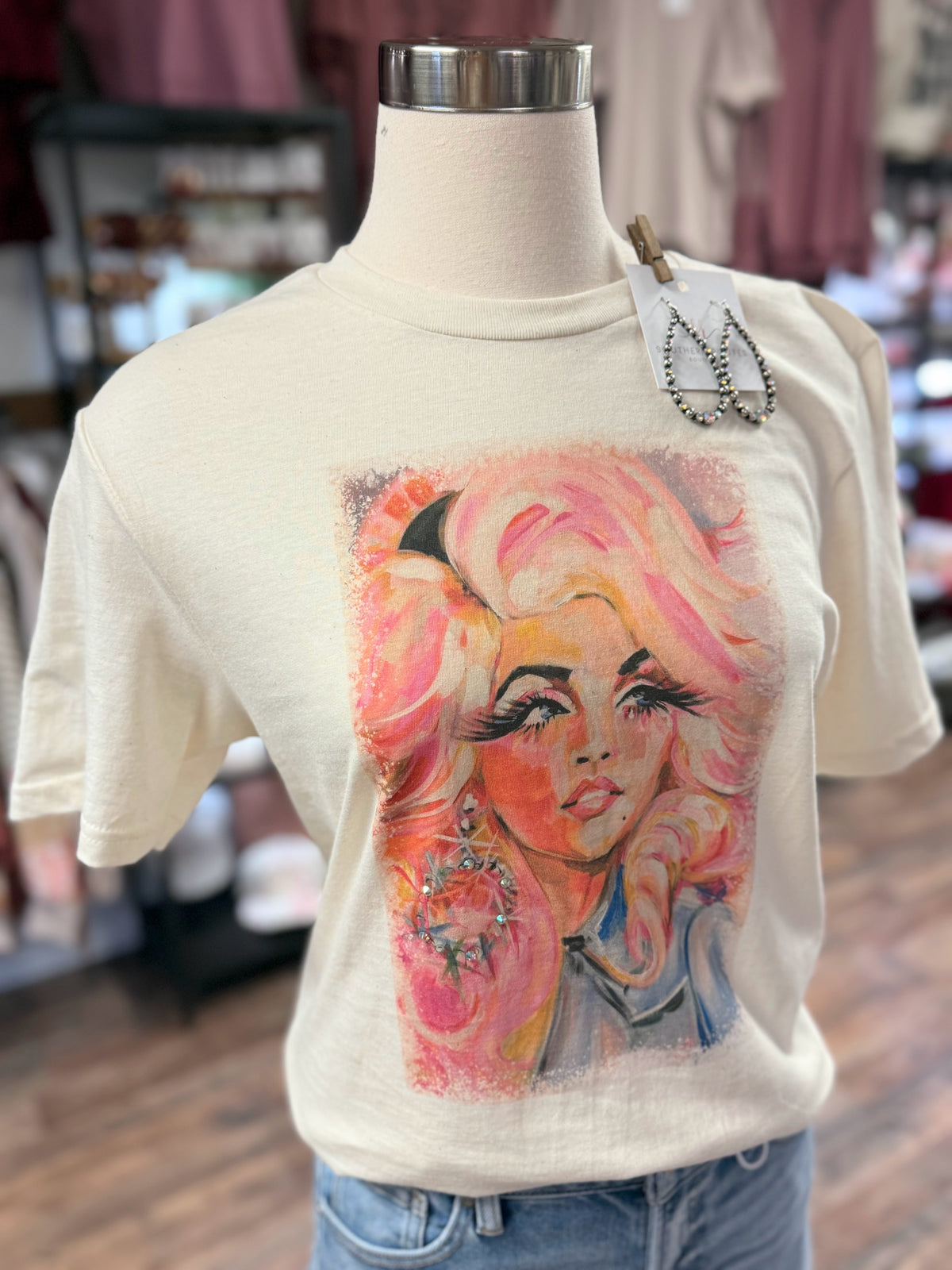 Sweet Dolly Tee w/ Bling Crystals | Natural