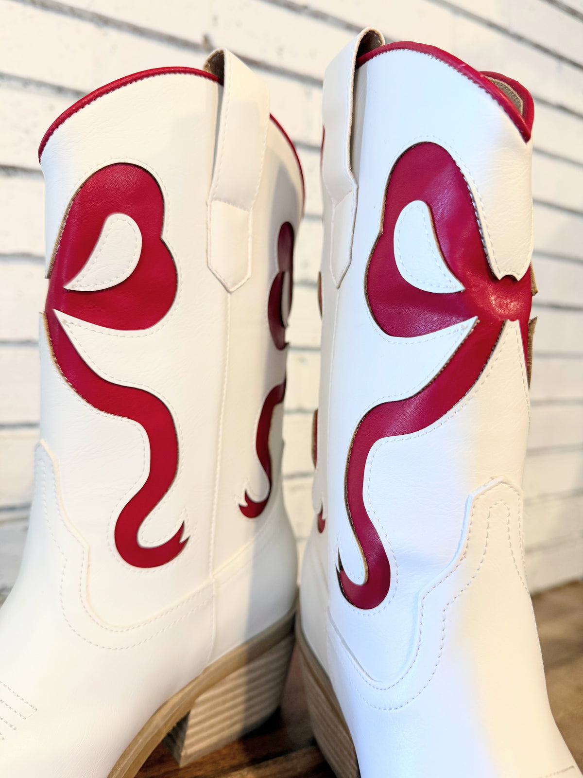 Ribbon Coquette Booties | White/Red